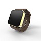 Cool Watch Saat - Gold Shiny Dokunmatik Kasa - Kahverengi Kayış Unisex