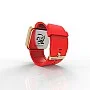 Cool Watch Saat - Gold Shiny Dokunmatik Kasa - Kırmızı Kayış Unisex