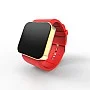 Cool Watch Saat - Gold Shiny Dokunmatik Kasa - Kırmızı Kayış Unisex