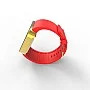 Cool Watch Saat - Gold Shiny Dokunmatik Kasa - Kırmızı Kayış Unisex