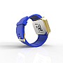Cool Watch Saat - Gold Shiny Dokunmatik Kasa - Mavi Kayış Unisex