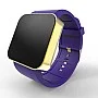 Cool Watch Saat - Gold Shiny Dokunmatik Kasa - Mor Kayış Unisex