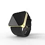 Cool Watch Saat - Gold Shiny Dokunmatik Kasa - Siyah Kayış Unisex