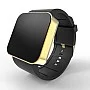 Cool Watch Saat - Gold Shiny Dokunmatik Kasa - Siyah Kayış Unisex