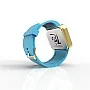Cool Watch Saat - Gold Shiny Dokunmatik Kasa - Turkuaz Kayış Unisex
