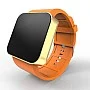 Cool Watch Saat - Gold Shiny Dokunmatik Kasa - Turuncu Kayış Unisex