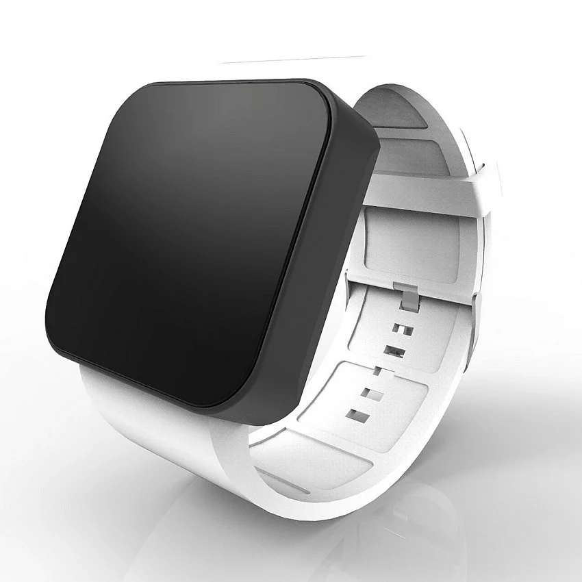 Cool Watch Saat - Siyah Mat Dokunmatik Kasa - Beyaz Kayış Unisex Cool Watch Saat - Siyah Mat Dokunmatik Kasa - Beyaz Kayış Unisex