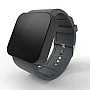 Cool Watch Saat - Siyah Mat Dokunmatik Kasa - Gri Kayış Unisex
