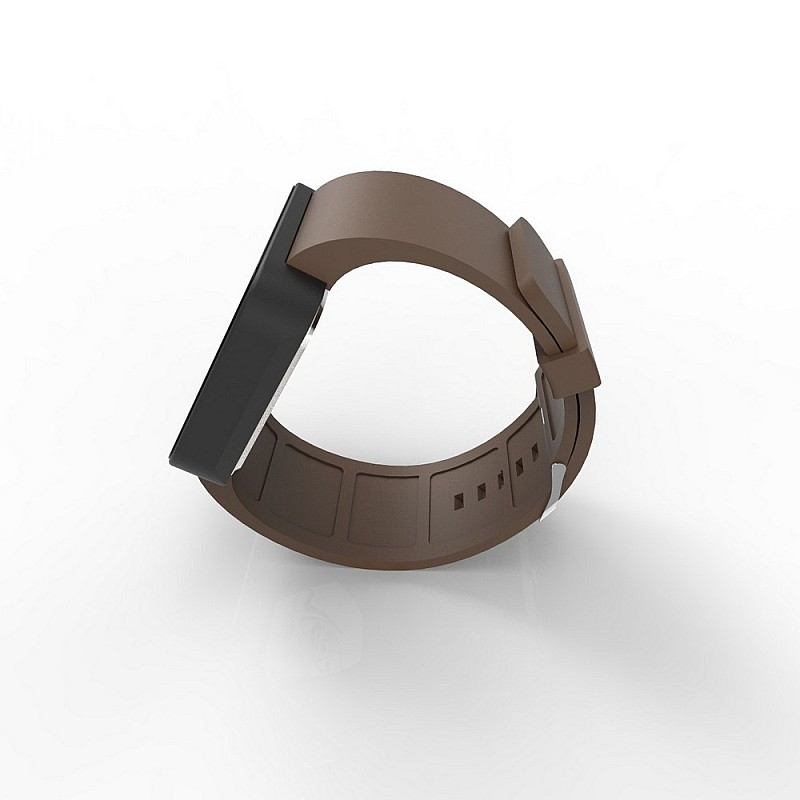 Cool Watch Saat - Siyah Mat Dokunmatik Kasa - Kahverengi Kayış Unisex