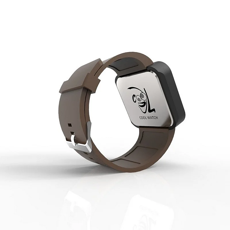 Cool Watch Saat - Siyah Mat Dokunmatik Kasa - Kahverengi Kayış Unisex Cool Watch Saat - Siyah Mat Dokunmatik Kasa - Kahverengi Kayış Unisex