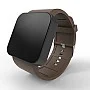 Cool Watch Saat - Siyah Mat Dokunmatik Kasa - Kahverengi Kayış Unisex Cool Watch Saat - Siyah Mat Dokunmatik Kasa - Kahverengi Kayış Unisex