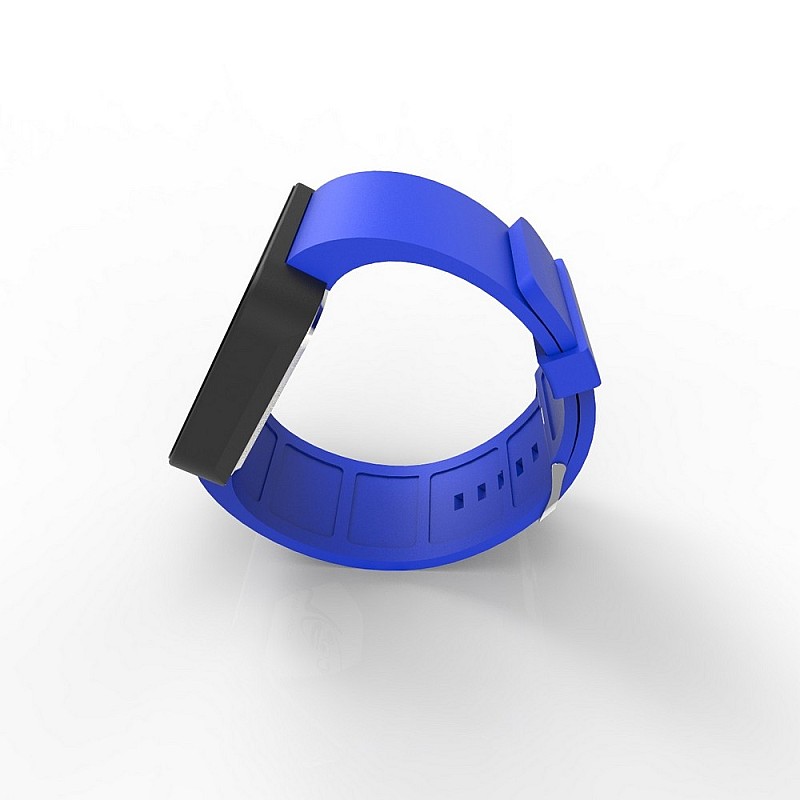 Cool Watch Saat - Siyah Mat Dokunmatik Kasa - Mavi Kayış Unisex