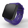 Cool Watch Saat - Siyah Mat Dokunmatik Kasa - Mor Kayış Unisex