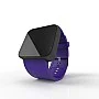 Cool Watch Saat - Siyah Mat Dokunmatik Kasa - Mor Kayış Unisex
