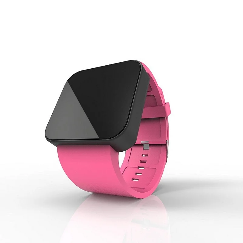 Cool Watch Saat - Siyah Mat Dokunmatik Kasa - Pembe Kayış Unisex Cool Watch Saat - Siyah Mat Dokunmatik Kasa - Pembe Kayış Unisex