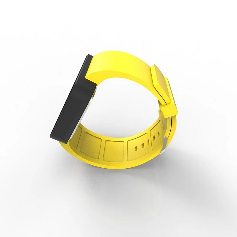 Cool Watch Saat - Siyah Mat Dokunmatik Kasa - Sarı Kayış Unisex