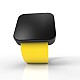 Cool Watch Saat - Siyah Mat Dokunmatik Kasa - Sarı Kayış Unisex