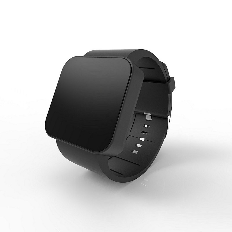 Cool Watch Saat - Siyah Mat Dokunmatik Kasa - Siyah Kayış Unisex