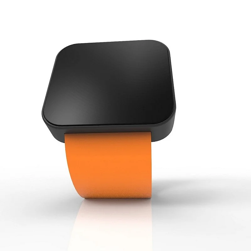 Cool Watch Saat - Siyah Mat Dokunmatik Kasa - Turuncu Kayış Unisex
