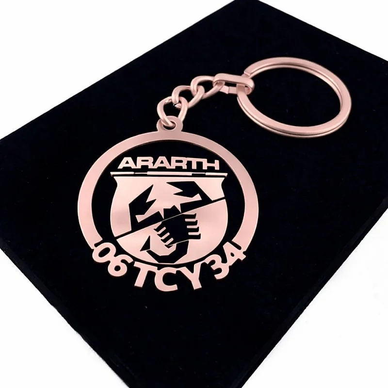 Abarth Anahtarlık - Metal Kişiye Özel Rose 24K Ayar Gerçek Altın Kaplama