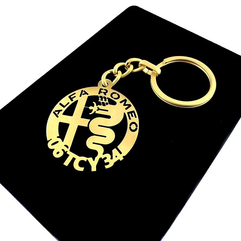Alfa Romeo Anahtarlık - Metal Kişiye Özel Gold 24K Ayar Gerçek Altın Kaplama Alfa Romeo Anahtarlık - Metal Kişiye Özel Gold 24K Ayar Gerçek Altın Kaplama