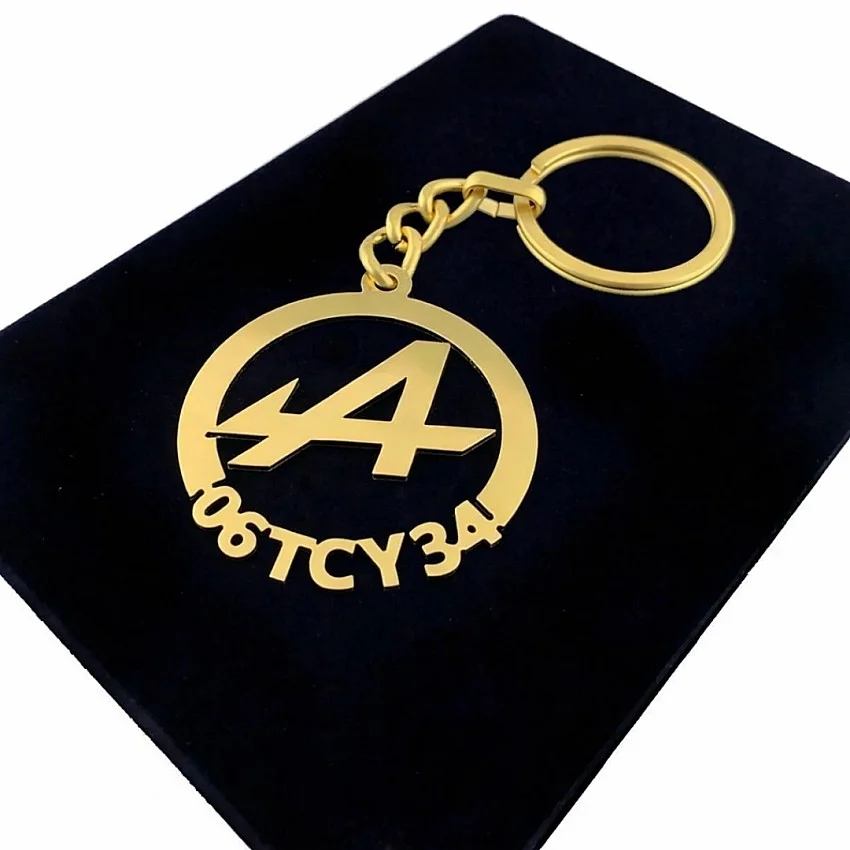 Alpine Anahtarlık - Metal Kişiye Özel Gold 24K Ayar Gerçek Altın Kaplama