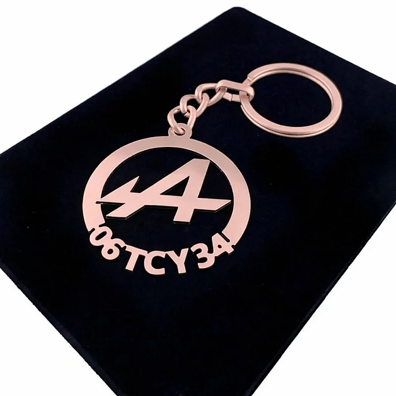 Alpine Anahtarlık - Metal Kişiye Özel Rose 24K Ayar Gerçek Altın Kaplama