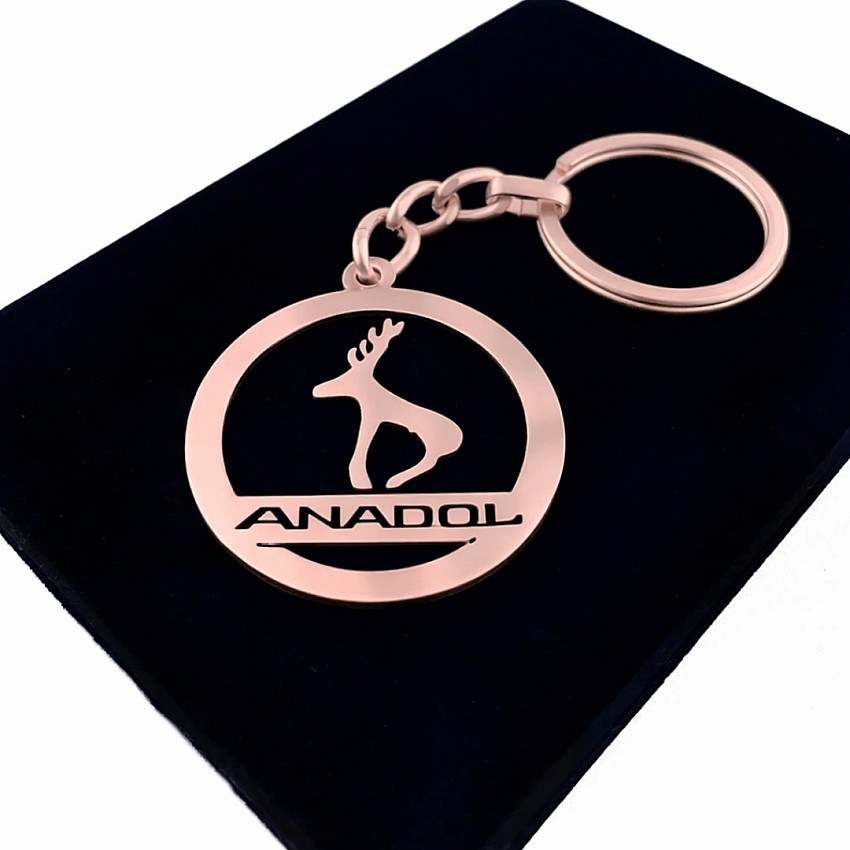 Anadol Anahtarlık - Metal Kişiye Özel Rose 24K Ayar Gerçek Altın Kaplama