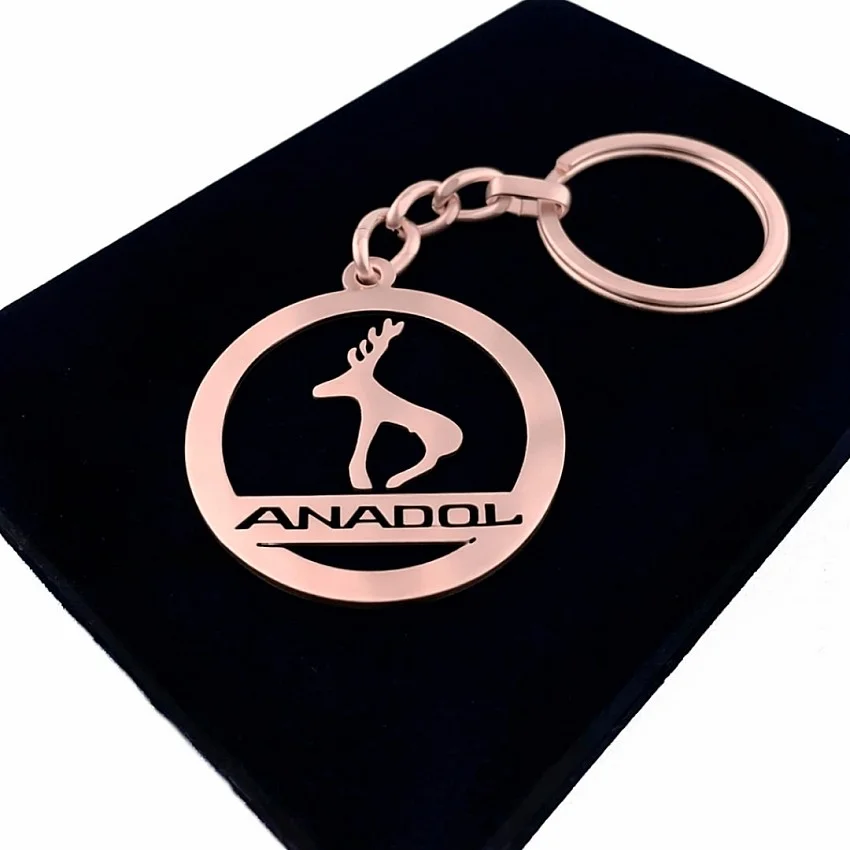 Anadol Anahtarlık - Metal Kişiye Özel Rose 24K Ayar Gerçek Altın Kaplama