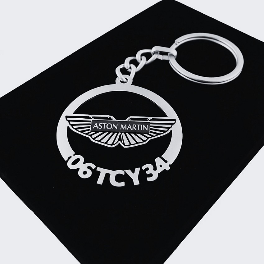 Aston Martin Anahtarlık - Metal Kişiye Özel 925 Ayar Gümüş Kaplama