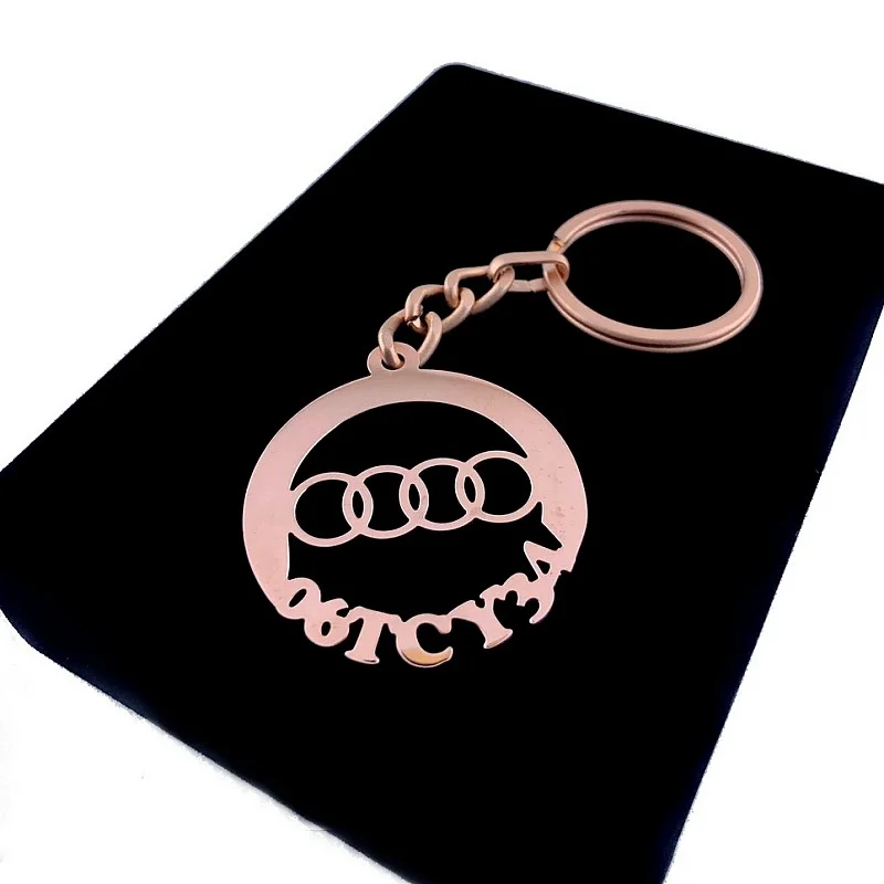 Kişiye Özel - Metal Audi - Rose Plaka Anahtarlık Gerçek Altın Kaplama Kişiye Özel - Metal Audi - Rose Plaka Anahtarlık Gerçek Altın Kaplama
