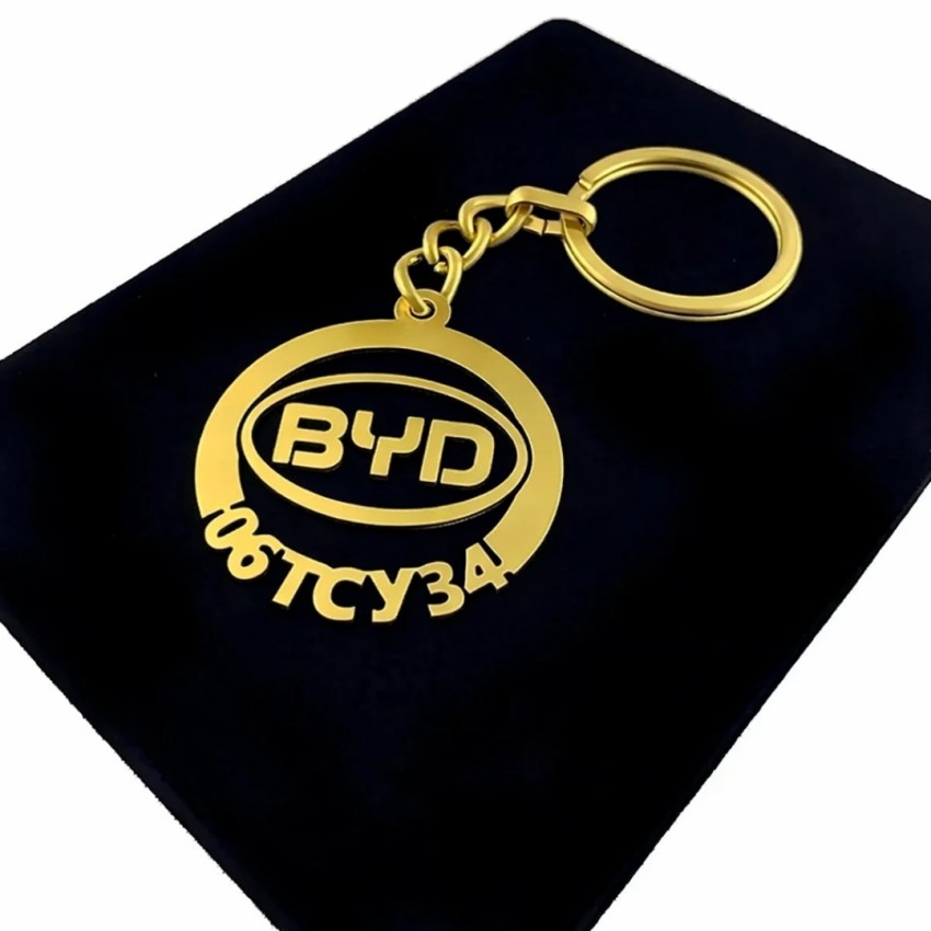 Byd Anahtarlık - Metal Kişiye Özel Gold 24K Ayar Gerçek Altın Kaplama