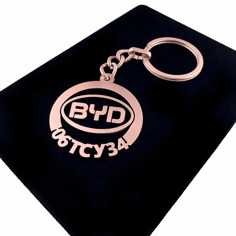 Byd Anahtarlık - Metal Kişiye Özel Rose 24K Ayar Gerçek Altın Kaplama