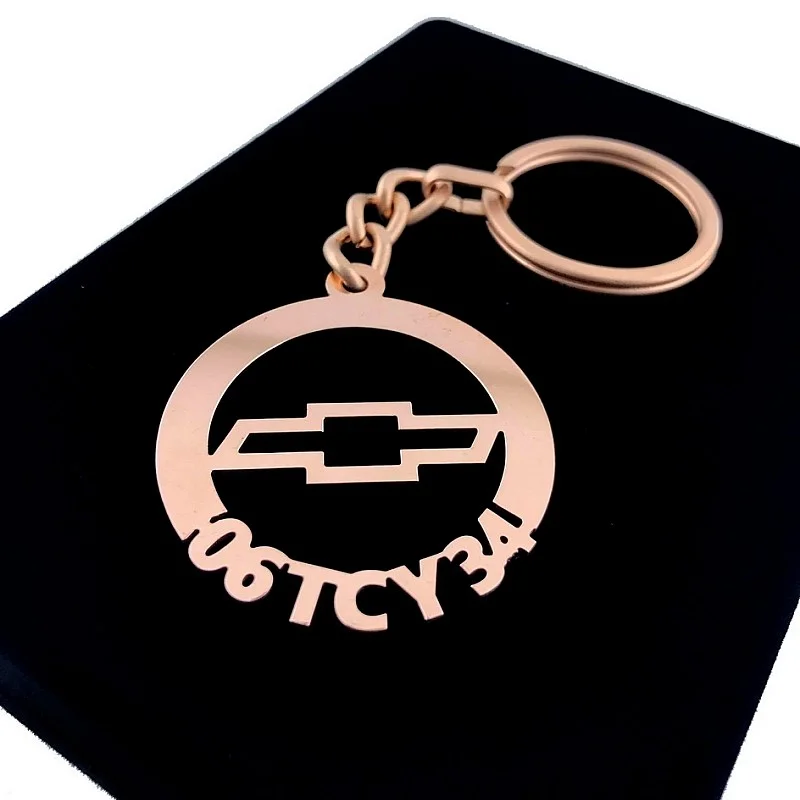 Araç Plaka Anahtarlık Yuvarlak Halkalı