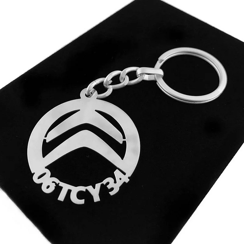 Kişiye Özel - Metal Citroen - Gümüş Anahtarlık Gerçek Gümüş Kaplama