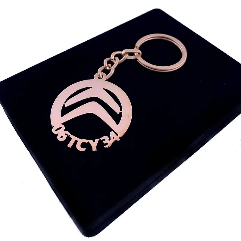 Citroen Anahtarlık - Metal Kişiye Özel Rose 24K Ayar Gerçek Altın Kaplama Citroen Anahtarlık - Metal Kişiye Özel Rose 24K Ayar Gerçek Altın Kaplama