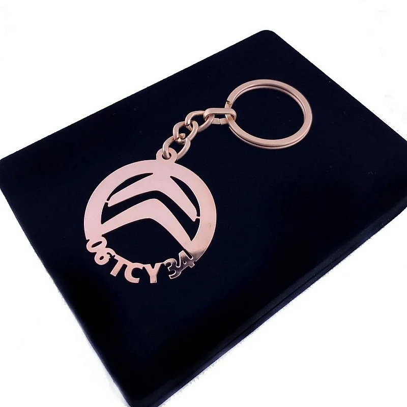 Citroen Anahtarlık - Metal Kişiye Özel Rose 24K Ayar Gerçek Altın Kaplama Citroen Anahtarlık - Metal Kişiye Özel Rose 24K Ayar Gerçek Altın Kaplama