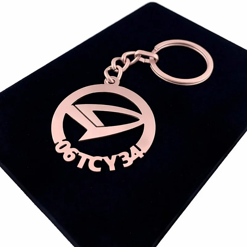 Daihatsu Anahtarlık - Metal Kişiye Özel Rose 24K Ayar Gerçek Altın Kaplama