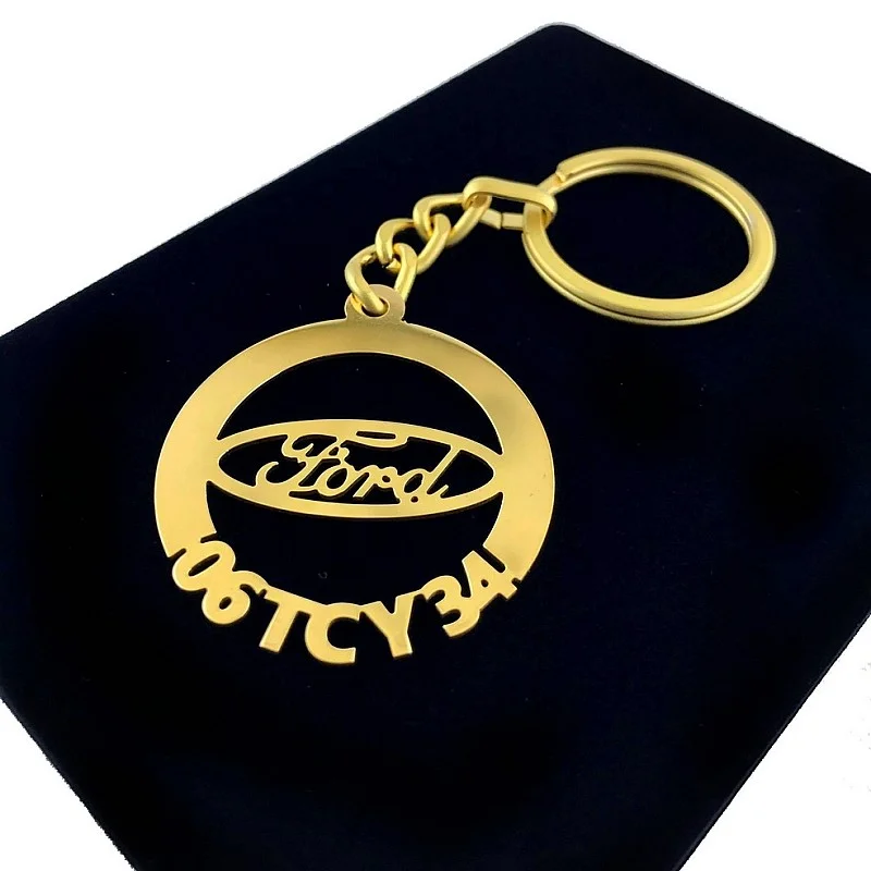 Kişiye Özel - Metal Ford - Gold Plaka Anahtarlık Gerçek Altın Kaplama Kişiye Özel - Metal Ford - Gold Plaka Anahtarlık Gerçek Altın Kaplama