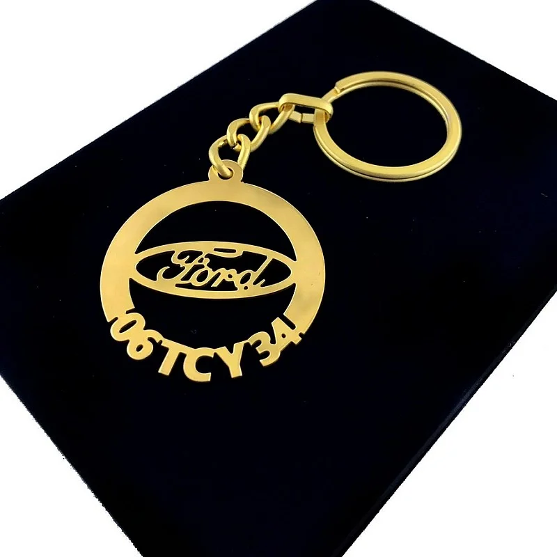 Kişiye Özel - Metal Ford - Gold Plaka Anahtarlık Gerçek Altın Kaplama Kişiye Özel - Metal Ford - Gold Plaka Anahtarlık Gerçek Altın Kaplama