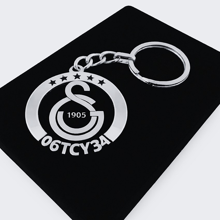 Galatasaray Anahtarlık - Metal Kişiye Özel 925 Ayar Gümüş Kaplama
