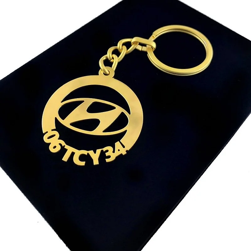 Kişiye Özel - Metal Hyundai - Gold Plaka Anahtarlık Gerçek Altın Kaplama Kişiye Özel - Metal Hyundai - Gold Plaka Anahtarlık Gerçek Altın Kaplama