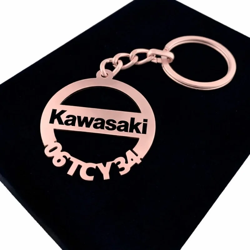 Kawasaki Anahtarlık - Metal Kişiye Özel Rose 24K Ayar Gerçek Altın Kaplama