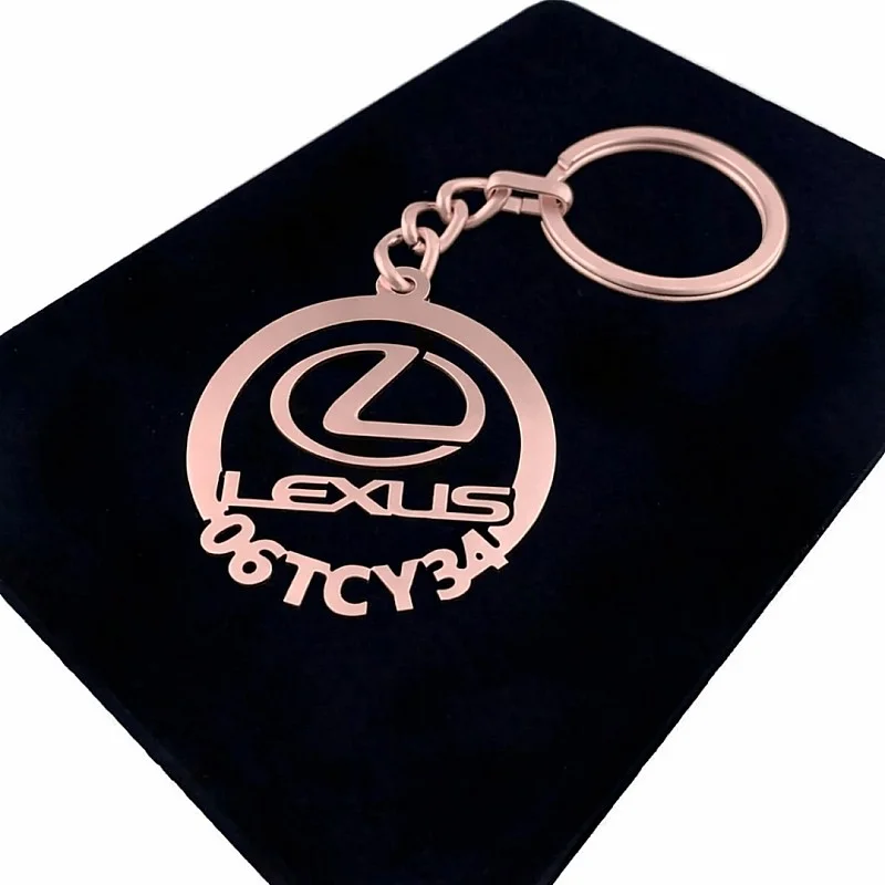 Lexus Anahtarlık - Metal Kişiye Özel Rose 24K Ayar Gerçek Altın Kaplama