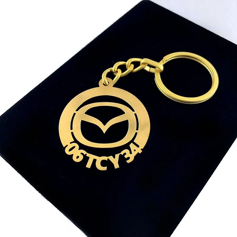 Kişiye Özel - Metal Mazda - Gold Plaka Anahtarlık Gerçek Altın Kaplama Kişiye Özel - Metal Mazda - Gold Plaka Anahtarlık Gerçek Altın Kaplama