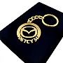 Kişiye Özel - Metal Mazda - Gold Plaka Anahtarlık Gerçek Altın Kaplama