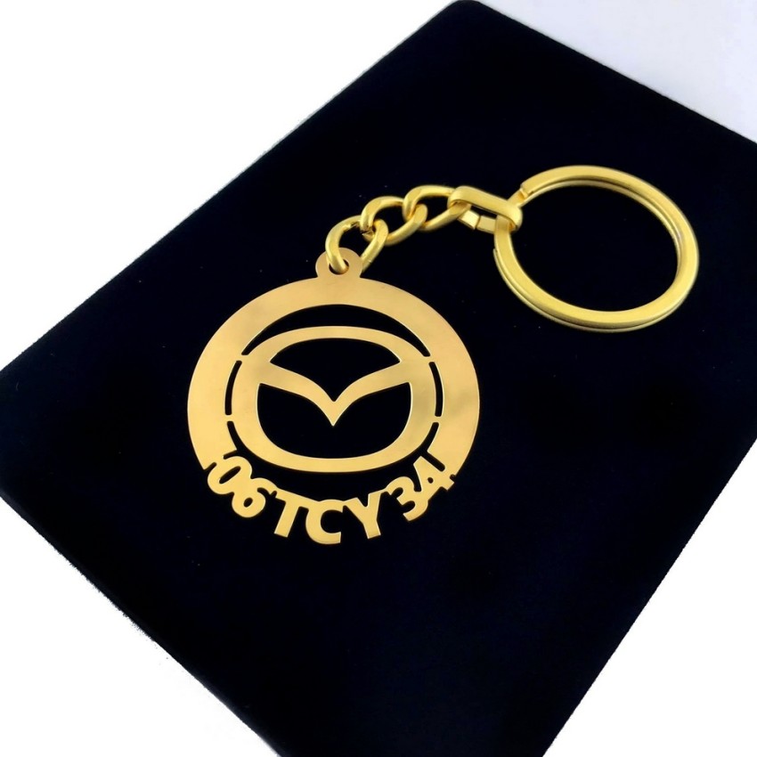 Mazda Anahtarlık - Metal Kişiye Özel Gold 24K Ayar Gerçek Altın Kaplama