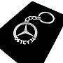 Kişiye Özel - Metal Mercedes Benz - Gümüş Anahtarlık Gerçek Gümüş Kaplama
