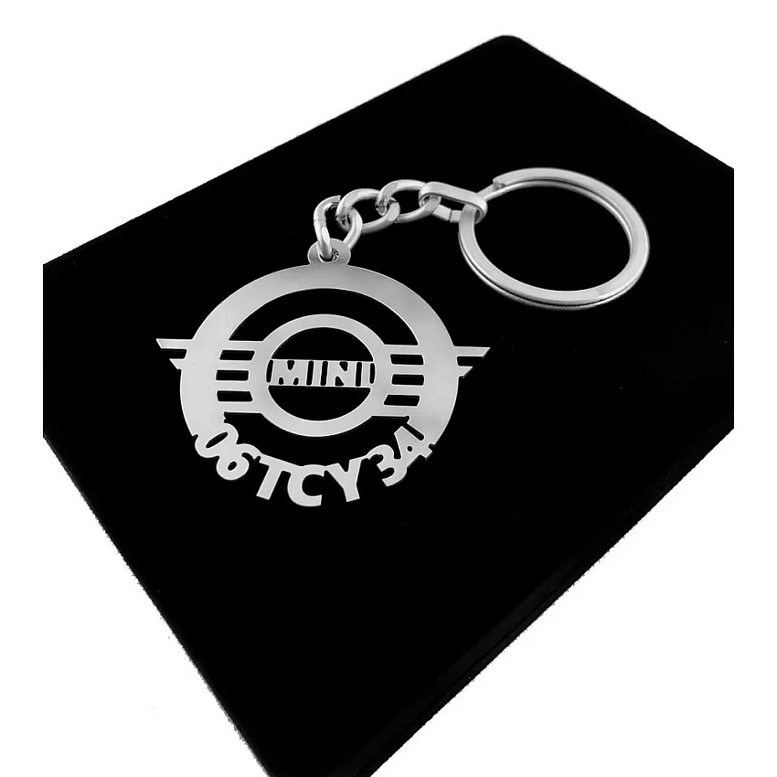 Mini Cooper Anahtarlık - Metal Kişiye Özel 925 Ayar Gümüş Kaplama