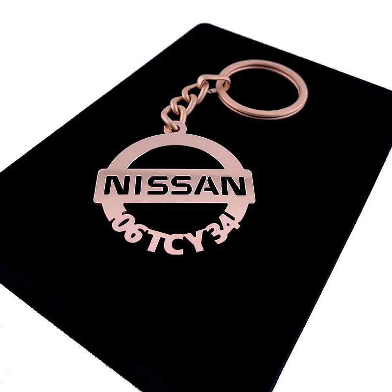 Kişiye Özel - Metal Nissan - Rose Plaka Anahtarlık Gerçek Altın Kaplama Kişiye Özel - Metal Nissan - Rose Plaka Anahtarlık Gerçek Altın Kaplama